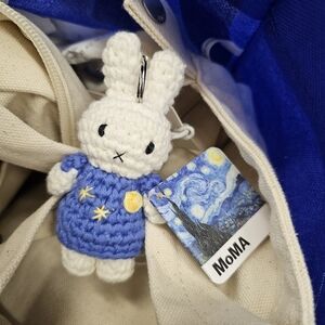 Crocheted Miffy & Friends Starry Night Keychain MOMA Brand New w Tags Exclusive